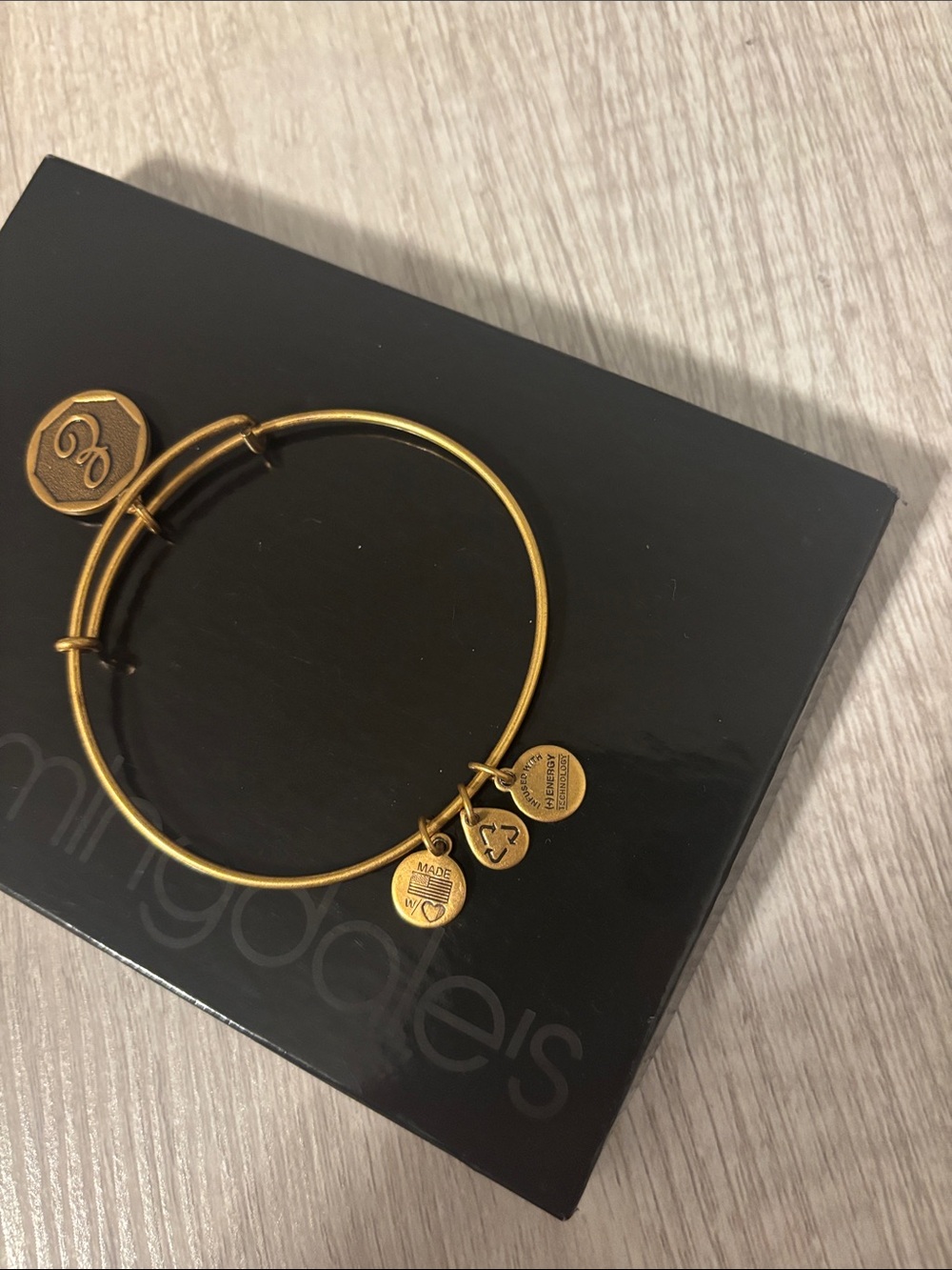 Alex and Ani Gold Initial E Charm Bracelet - Picture 2 of 3